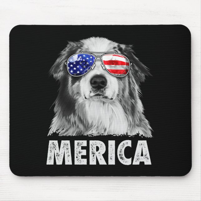 Mousepad Aussie pastor australiano 4 de julho merica (Frente)