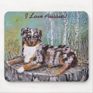 Mousepad Aussie vermelho de Merle - flor bonita