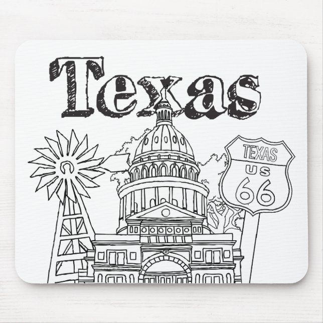 Mousepad Austin Texas Art Vacation Texas Souvenir Design (Frente)
