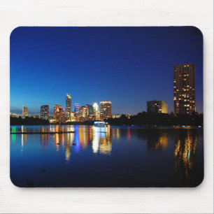 Mousepad Austin Texas Centro Night Skyline Ladybird Lake