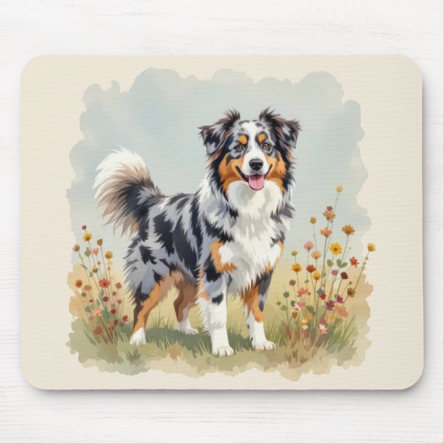 Mousepad Australian Shepherd Dog Merle Long Tail (Frente)