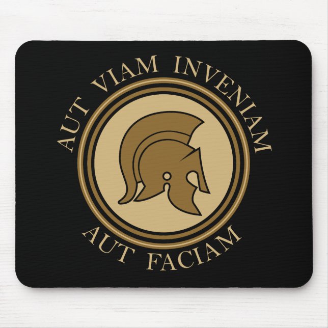 Mousepad Aut Viam Inveniam Aut Faciam - Capacete Romano (Frente)