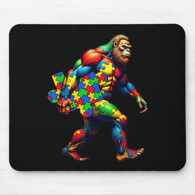 Mousepad Auti Do Dia Da Consciência Do Pé Grande E Quebra-c (Frente)