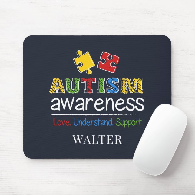 Mousepad Autism Awareness Love Understand Support (Com mouse)