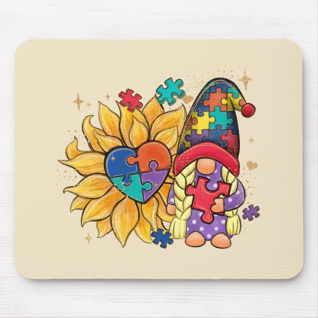 Mousepad Autism Sunflower Gnomo (Frente)