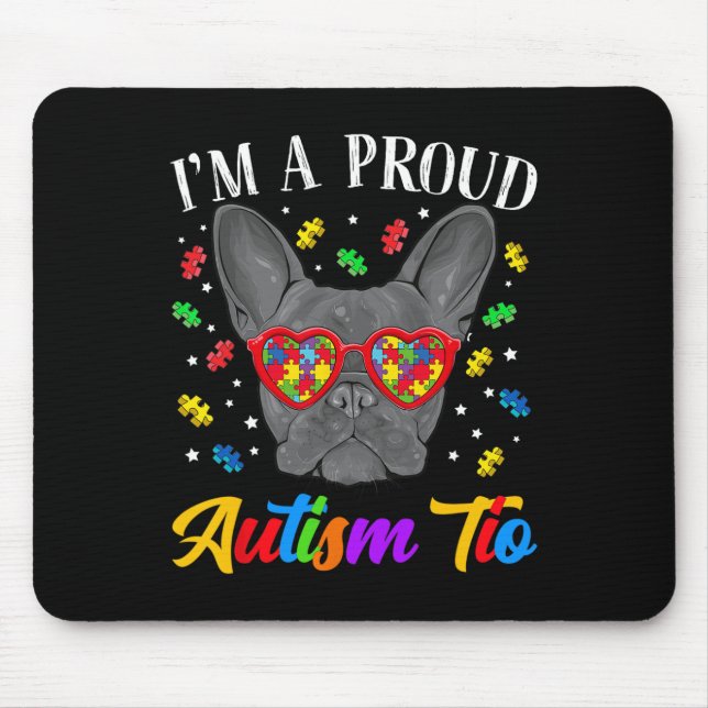 Mousepad Autism Tio French Buldogue Dog Quebra-cabeça Gles (Frente)