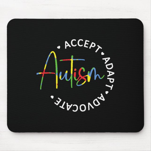 Mousepad Autismo Accept Adaptar Advocate Leve Longa (Frente)