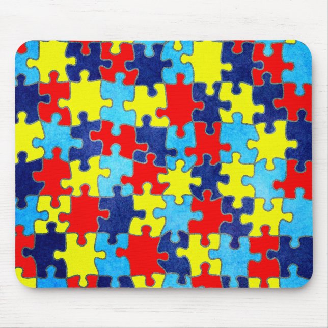 Mousepad Autismo Awareness Quebra-cabeça por Shirley Taylor (Frente)