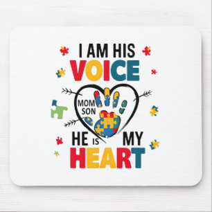 Mousepad Autismo Consciência Mãe Camisa Eu Sou Sua Voz Ele 