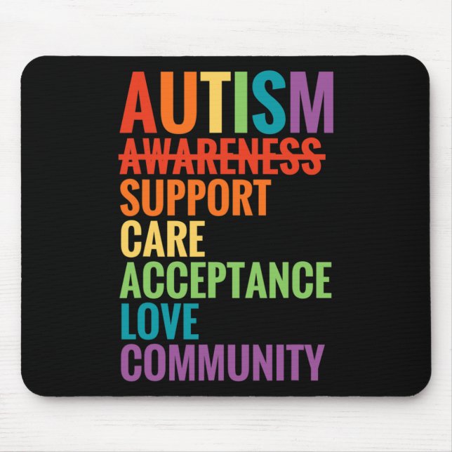 Mousepad Autismo Consciência Suporte Aceitação de Cuidados  (Frente)