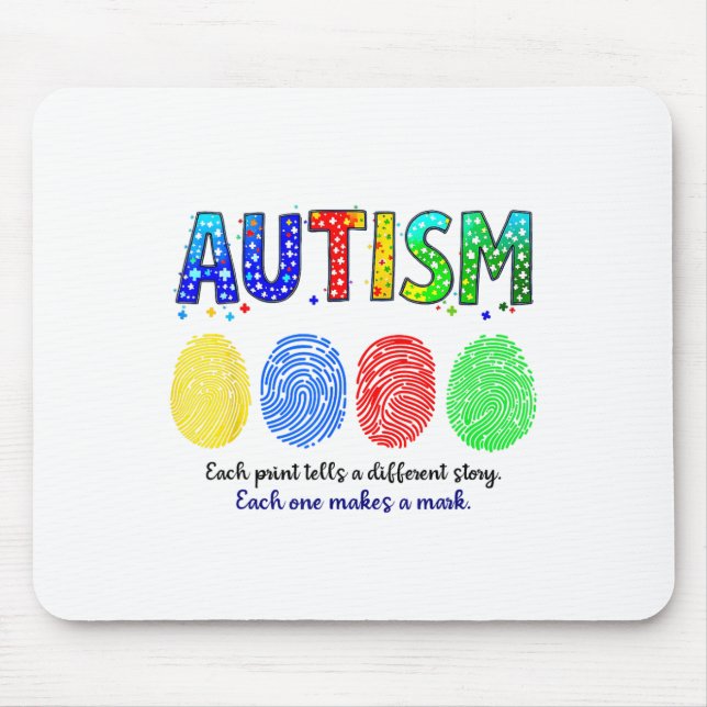 Mousepad Autismo de impressão digital (Frente)