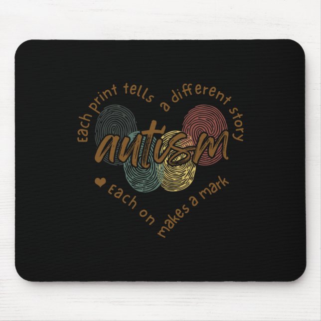 Mousepad Autismo de Impressão Digital Cada Impressão Conta  (Frente)