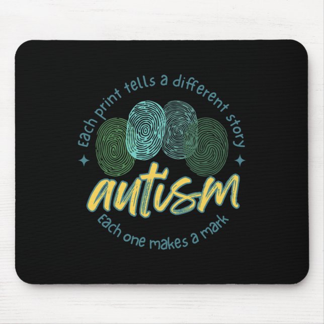 Mousepad Autismo De Impressão Digital Cada Impressão Diz Um (Frente)