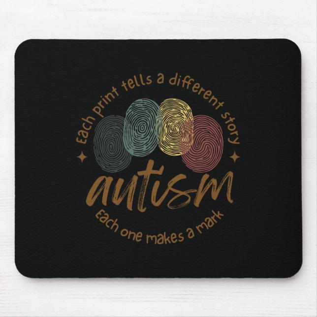 Mousepad Autismo De Impressão Digital Cada Impressão Diz Um (Frente)