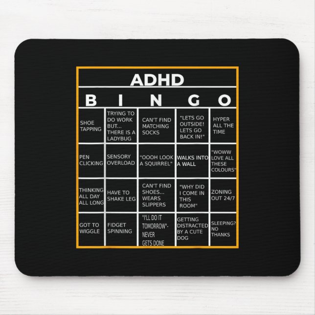 Mousepad Autismo Dia da Consciência da Saúde Mental Adhd Bi (Frente)