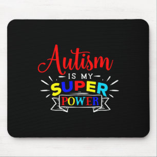 Mousepad Autismo É Meu Superpoder - Disabi Autista Colorido