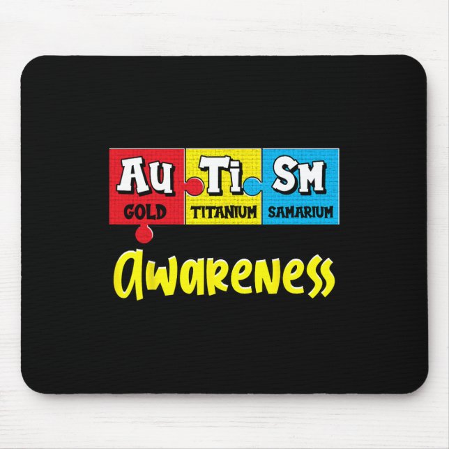 Mousepad Autismo Engraçado Quebra-cabeça Químico Periódico  (Frente)