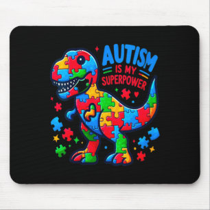 Mousepad Autismo Feminino - Dinossauro - Quebra-cabeça - Ar