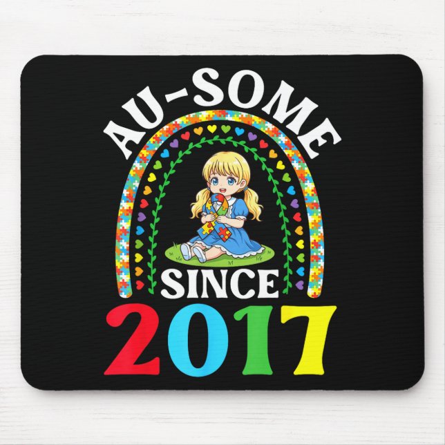 Mousepad Autismo incrível ausome desde 2017 conscientização (Frente)