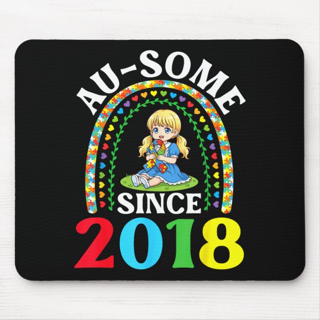Mousepad Autismo Incrível Ausome Desde 2018 Conscientização (Frente)