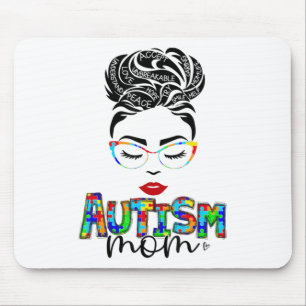 Mousepad autismo mãe filho bagunçado noz de abril e maioria