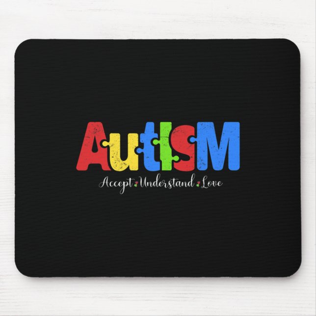 Mousepad Autismo Quebra-cabeça Accept Entenda Autismo Autis (Frente)