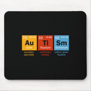 Mousepad Autismo Química Elementos de Mesa Periódicos Autis