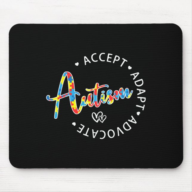 Mousepad Autismo Sensibilização Aceite Adaptar Advocate Mo  (Frente)