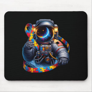 Mousepad Autismo Sensibilização Astronauta Cão Vermelho Ama