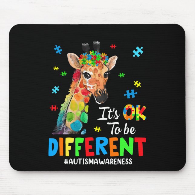 Mousepad Autismo Sensibilização Girafa As Mulheres Sabem Qu (Frente)