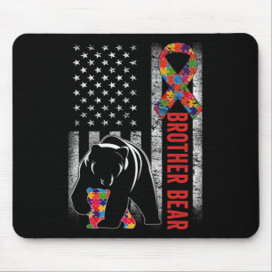 Mousepad Autismo Sensibilização Irmão Urso Americano Sinali