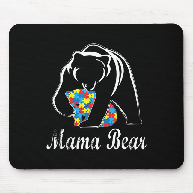Mousepad Autismo Sensibilização Mamã Bear Suporte a Adultos (Frente)