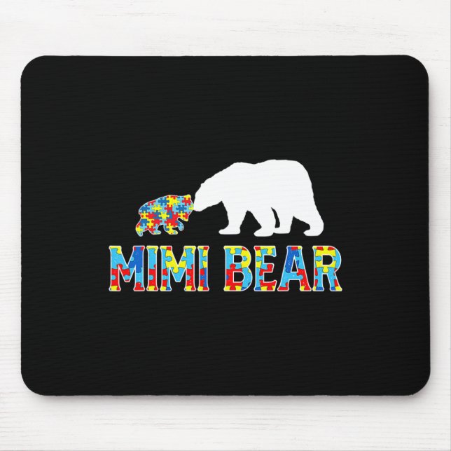 Mousepad Autismo Sensibilização Mimi Bear Quebra-cabeça de  (Frente)