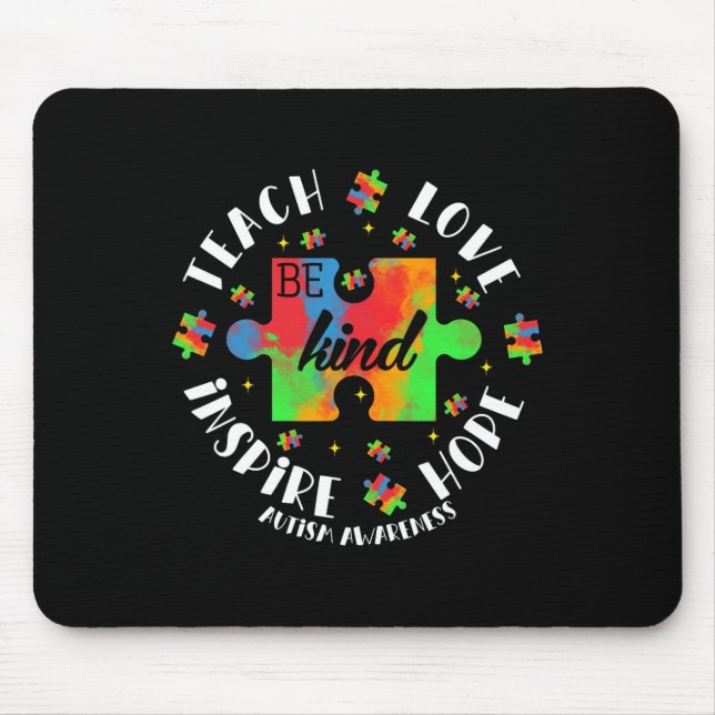 Mousepad Autismo Sensibilização Professora Quebra-cabeça En (Frente)