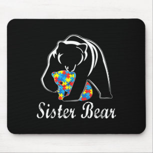Mousepad Autismo Sensibilização Urso Irmã Suporte a Adul Au