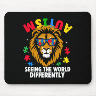 Mousepad Autismo Vendo o Mundo de Forma Diferente Leão de C