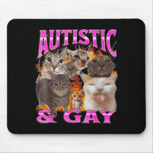 Mousepad Autista E Gay Meme De Gato Engraçado Gráfico De Bo