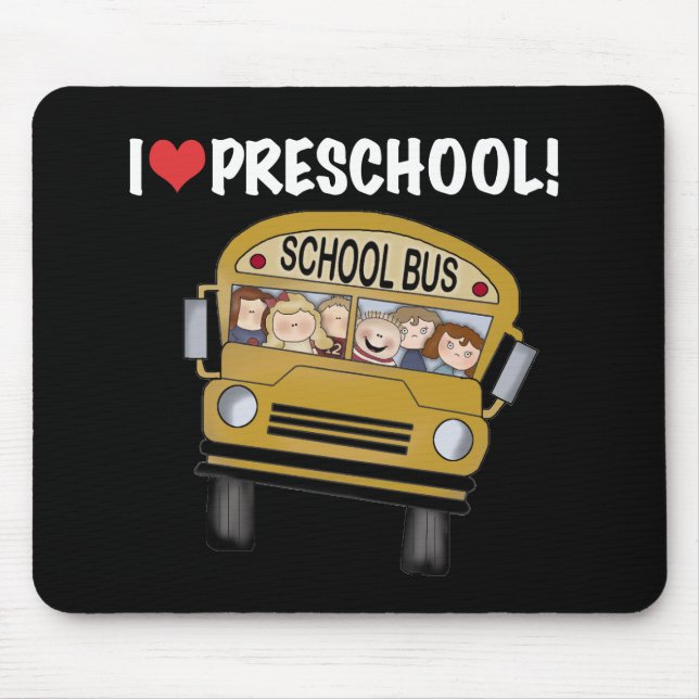Mousepad Auto escolar eu amo o pré-escolar (Frente)