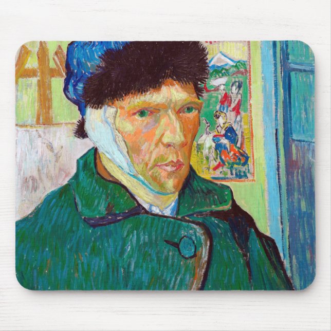 Mousepad Autoretrato com um Orelho Bandrado, Van Gogh (Frente)