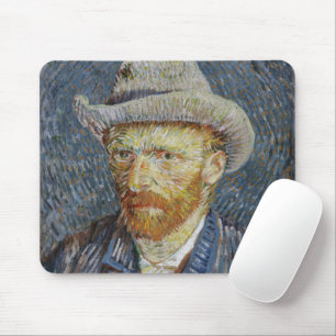 Mousepad Autorretrato de Van Gogh com Chapéu de Feltro Cinz