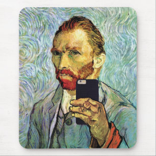 Mousepad Autorretrato de Vincent Van Gogh com Selfie no Cel