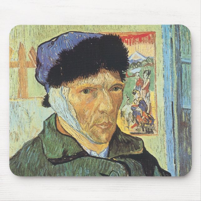 Mousepad Autorretrato, Orelha Bandada de Vincent van Gogh (Frente)