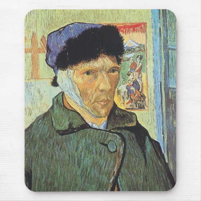 Mousepad Autorretrato, Orelha Bandada de Vincent van Gogh (Frente)