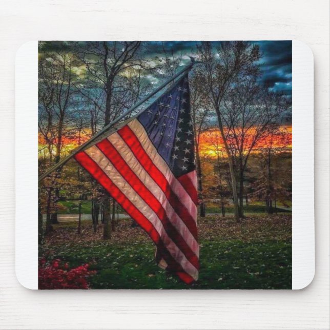 Mousepad Autumn American Flag #USAPatriotGraphics © (Frente)