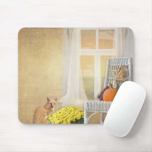 Mousepad Autumn Cat (Com mouse)