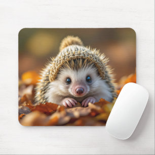 Mousepad Autumn Hedgehog Com Chapéu Mimado