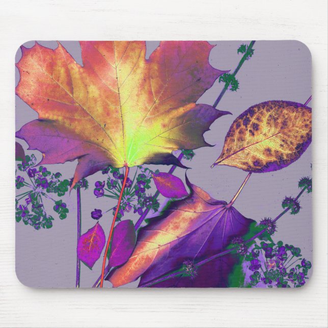 Mousepad Autumn Leaves em Lilac (Frente)