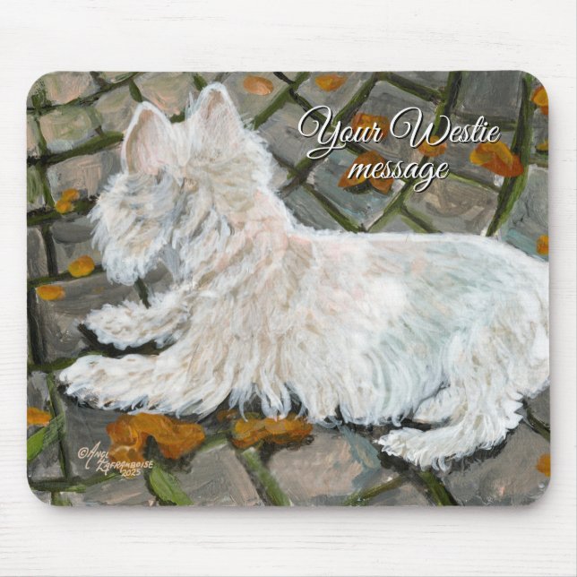 Mousepad Autumn Leaves Westie no Pacio (Frente)