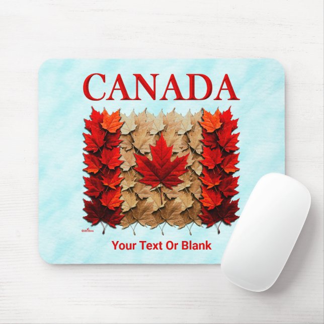 Mousepad Autumn Maple Leaf Canada Flag (Com mouse)