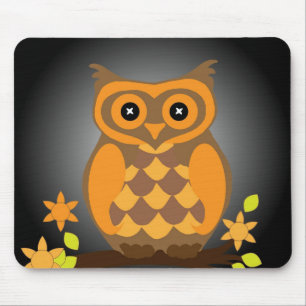 Mousepad Autumn Orange Owl